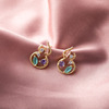 Small design earrings, Japanese and Korean, with gem, silver 925 sample, trend of season, wholesale