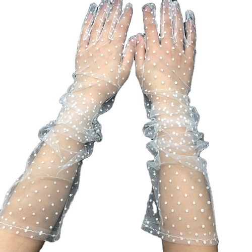 Sun protection gloves, summer thin mesh gloves, cycling and driving touch screen lace gloves