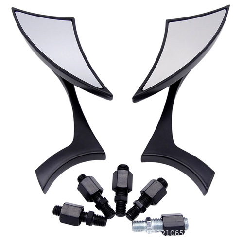 Motorcycle accessories Black triangle lightning shaped Harley motorcycle modified rearview mirror Electric vehicle reversing mirror