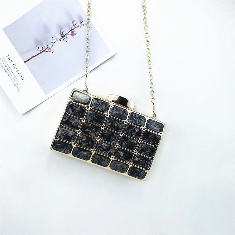 Arylic Marble Square Clutch Evening Bag display picture 5