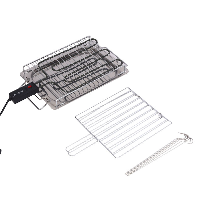 Nueva fábrica de parrilla de barbacoa eléctrica doméstica de acero inoxidable al por mayor multifuncional Parrilla de barbacoa eléctrica coreana bandeja de hornear eléctrica de acero inoxidable