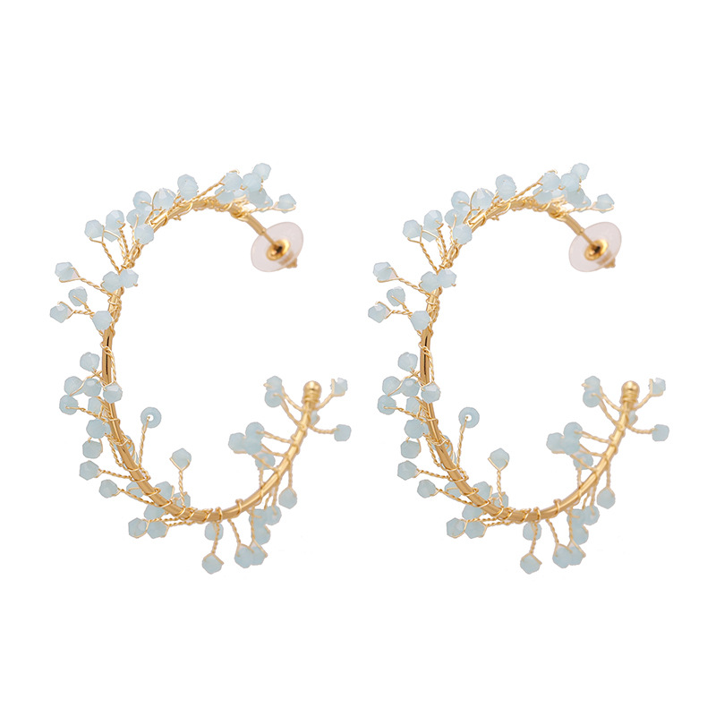 Fashion C Shape Inlaid Pearls Alloy No Inlaid Earrings Ear Studs display picture 6