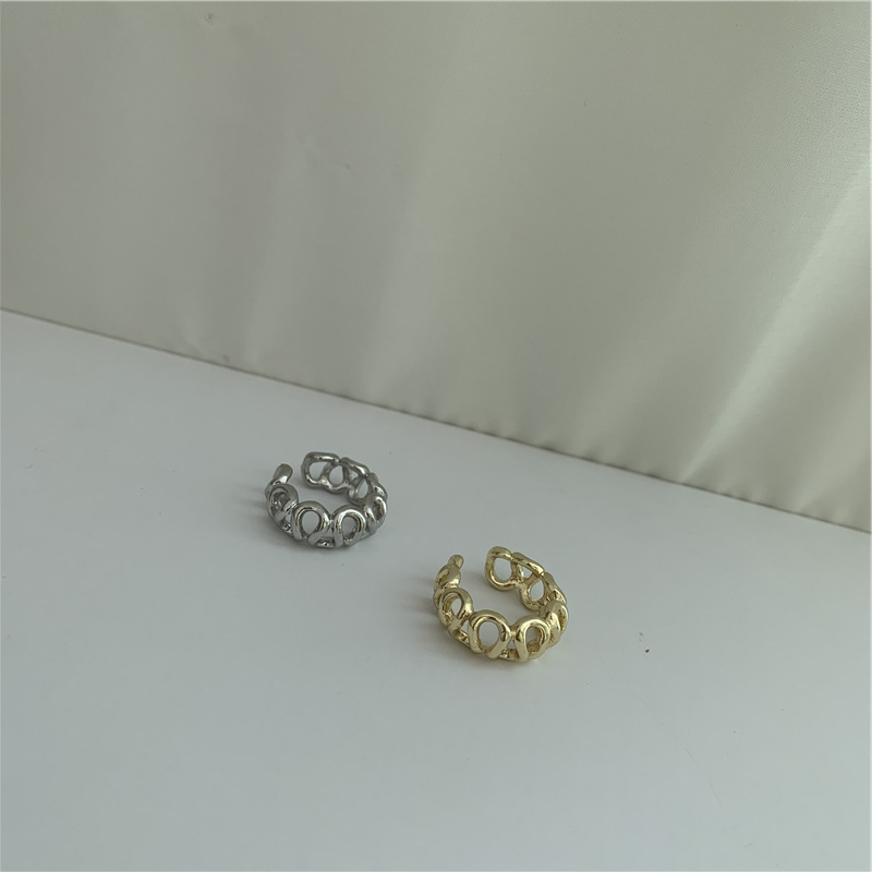 New Metal Wave Round Copper Ear Clip display picture 4