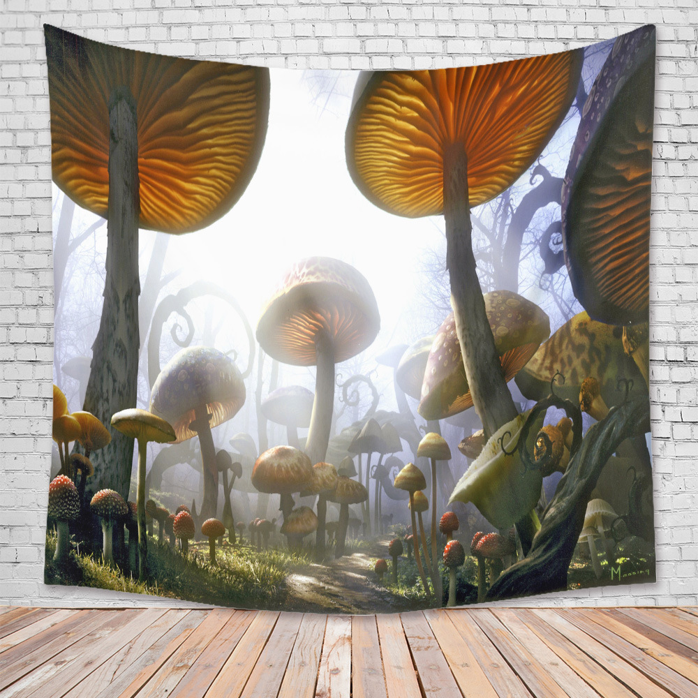 Fashion Mushroom Psychedelic Contrast Color Printing Tapestry Wholesale Nihaojewelry display picture 11