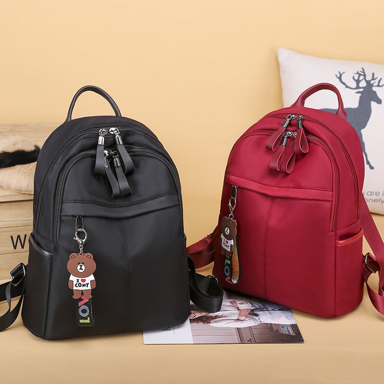 超火时尚潮流双肩背包女软皮质双肩包女韩版百搭简约2019新款