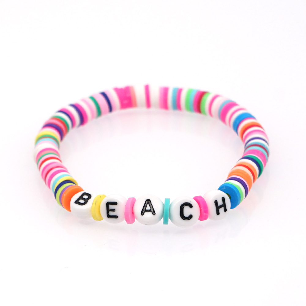 Fashion Trendy  Vacation Beach Style Color Soft Ceramic Letters Bracelet Female Jewelry Nihaojewelry Wholesale display picture 10