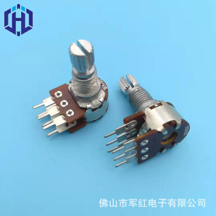 12mm碳膜旋转双联长脚电位器小148功放b500kb10k音频适配小148