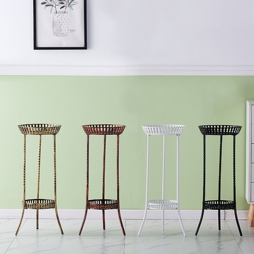 Green Plant Stand with Multi-Layered Balcony Iron Work Flower Stand, Indoor Floor Plant Pot Stand, Wholesale