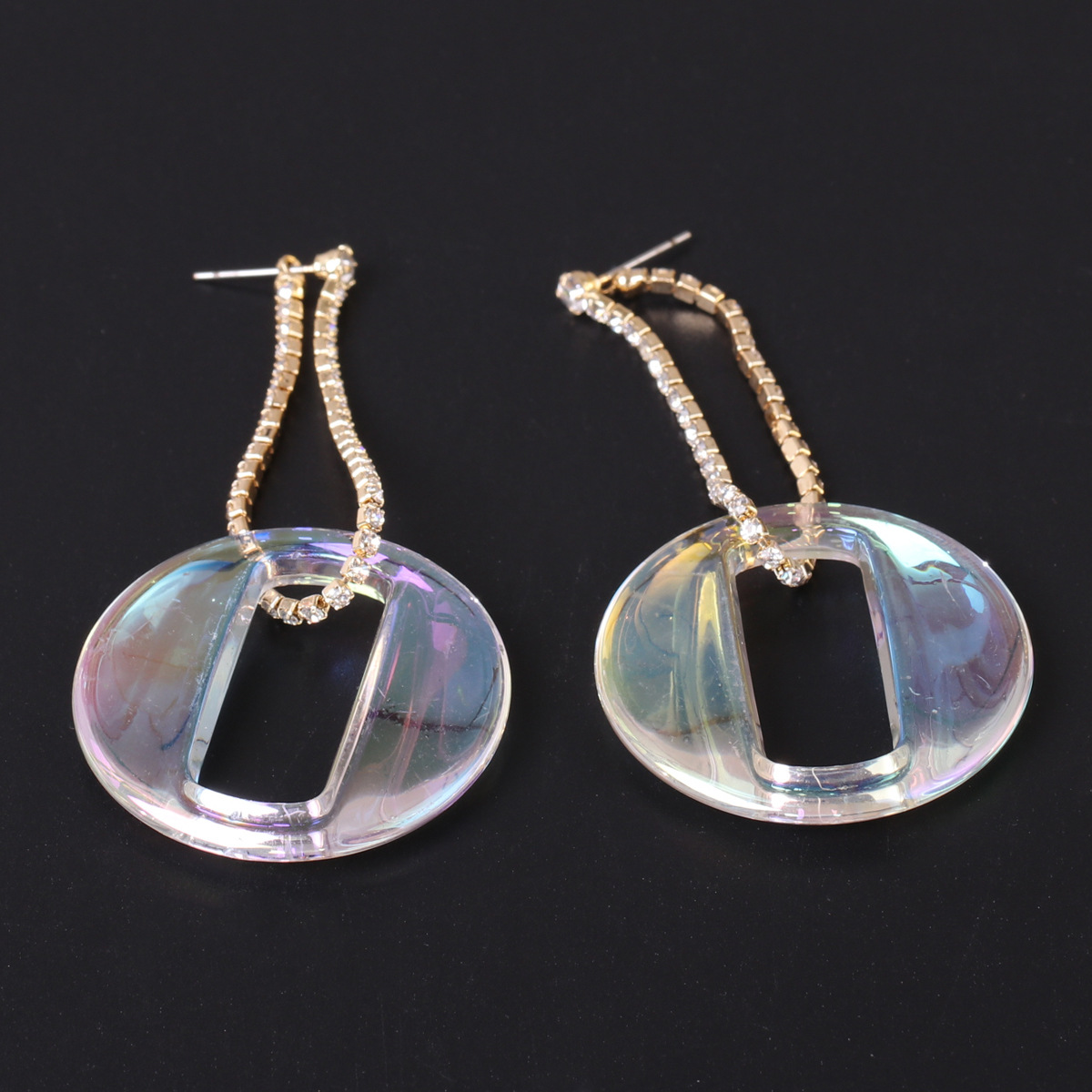 Boucles D&#39;oreilles En Diamant De Chaîne De Griffe Transparente Exagérée Géométrique Papillon Goutte Pour Les Femmes En Gros display picture 10