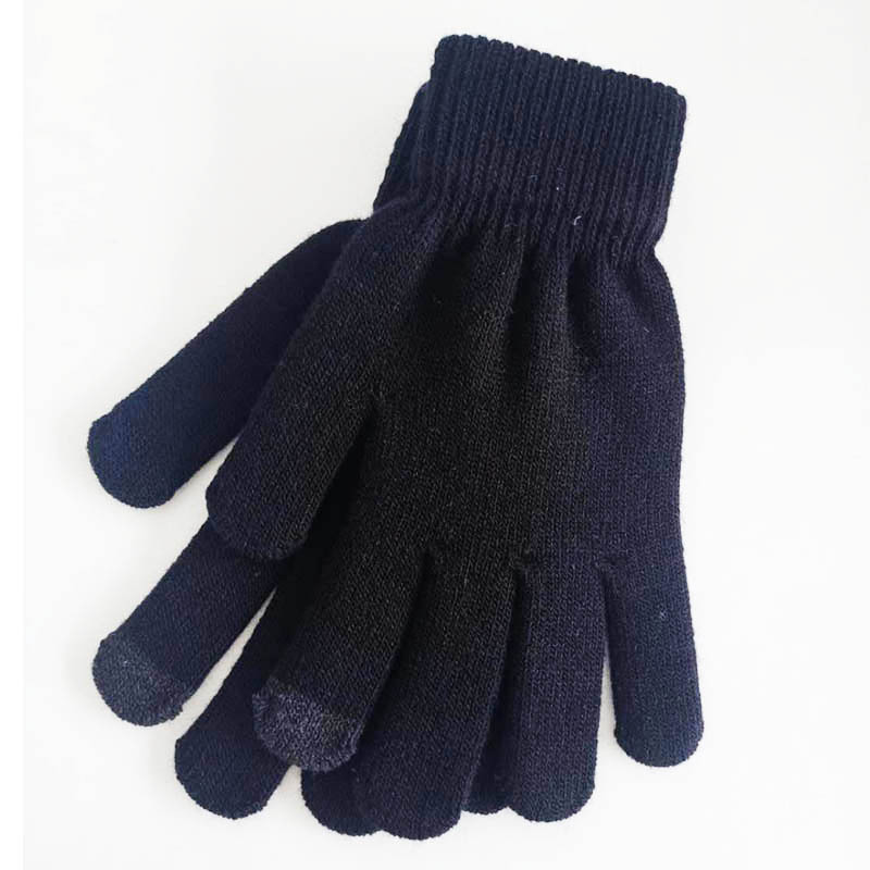 Winter Gloves Men Women Thickened Velvet Outdoor Warm Wool Touch Screen Knitted Gloves display picture 4