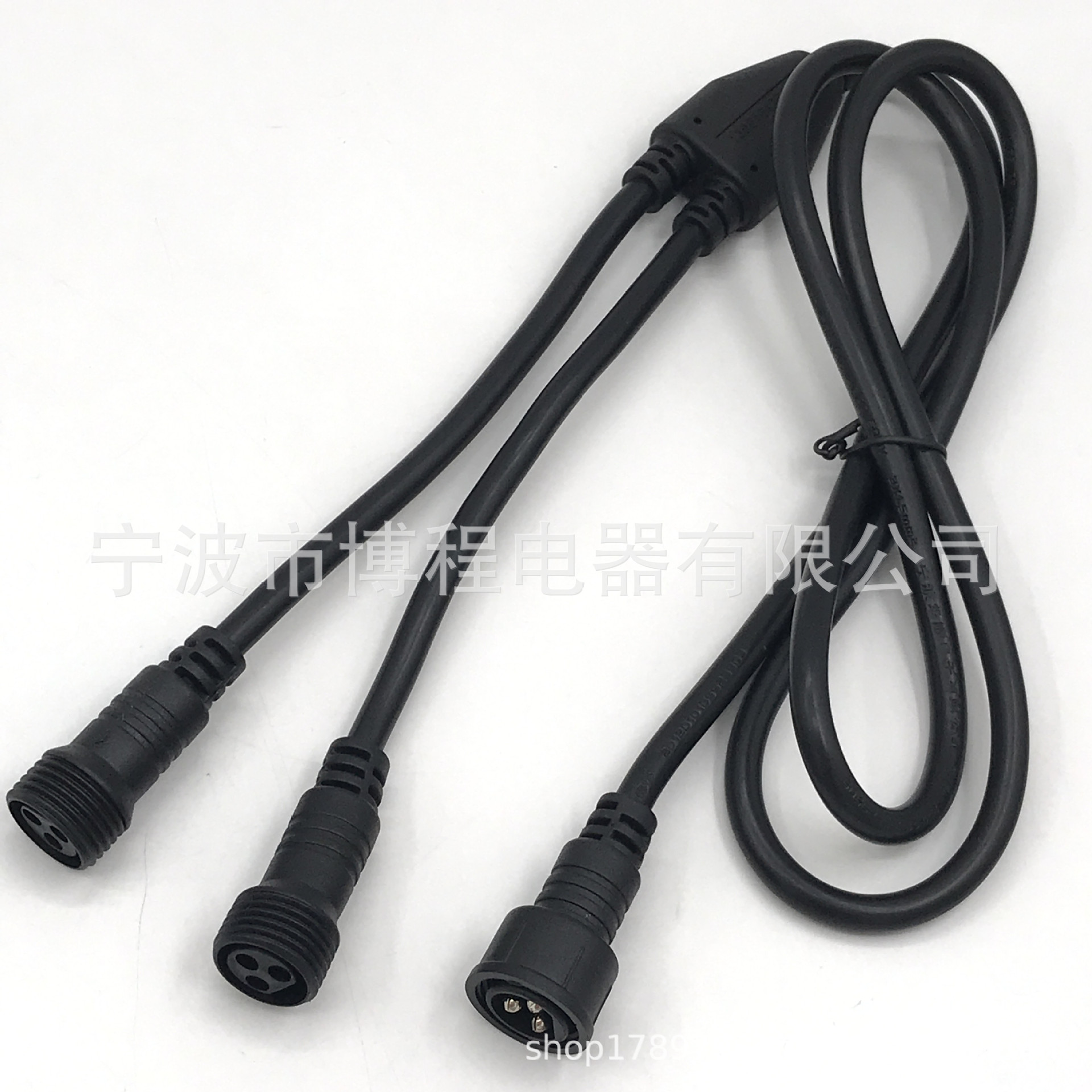 DC电源线养殖场防水公母对插防水卡口电源线直流铜芯1拖2插头