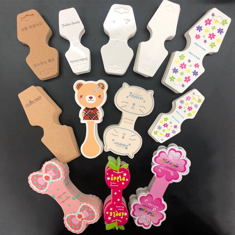 现货韩版发夹卡儿童发夹发圈扎头绳发饰包装皮筋纸卡发绳包装卡片