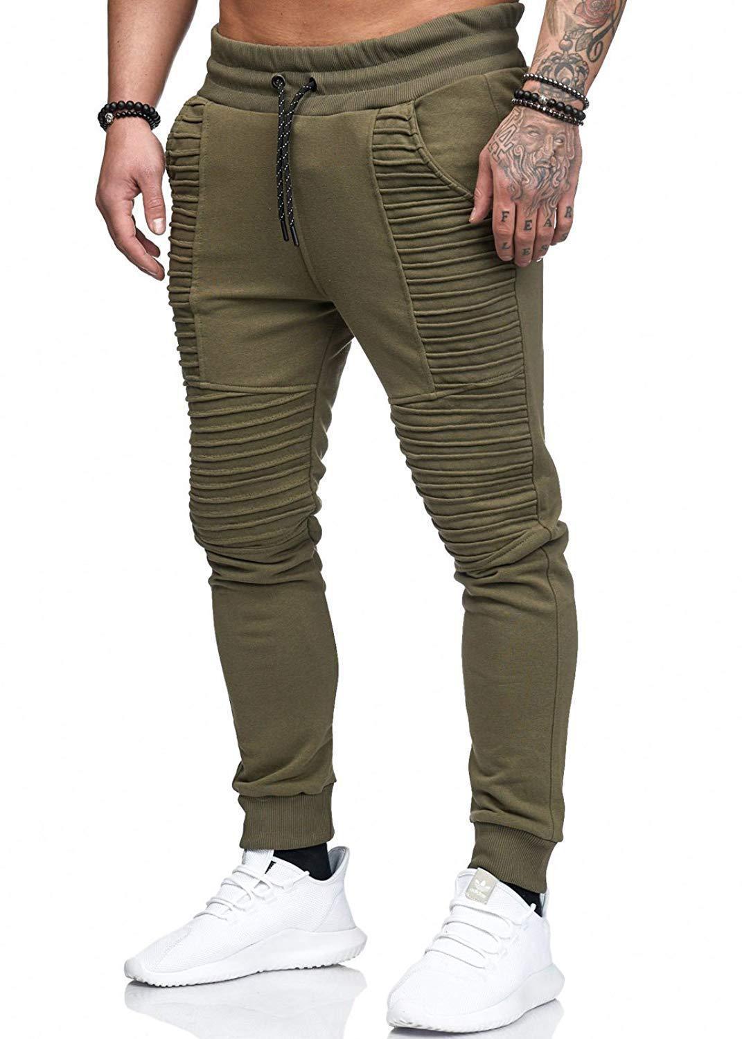 Men's Clothing Wish Men's Casual Autumn and Winter Design Personalized Men's Trousers Hip Hop Striped Fitness Pants_senzul.com