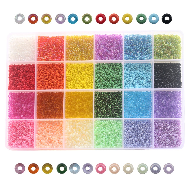 混款2mm小米珠带配件24色26