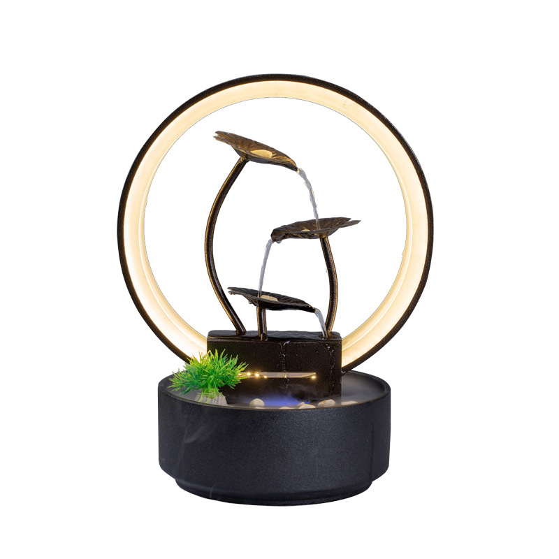 跨境亚马逊办公室加湿器招财开业礼品客厅风水轮流水器喷泉摆件