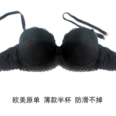 Europe and America End of a single On behalf of lady Underwear black Lace Thin section On the care non-slip Bra Versatile Bras