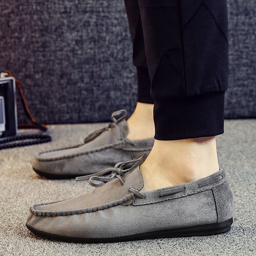 Social young man Dou Dou shoe men's spring new  Korean style sandpaper breathable lazy person slip-on casual men's shoes