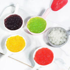 Strawberry Bubbling Beads 2.6 lbs Blueberry Mango Flavor Bubbling Egg Milk Tea Shop Special Ingredient Coconut Jelly Pearls Fruits