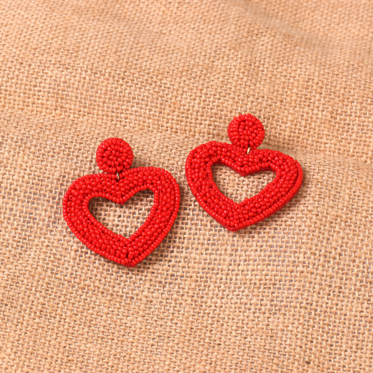 Fashion Meter Bead Heart-shaped Retro Exaggerated  Women's Alloy Earrings display picture 18