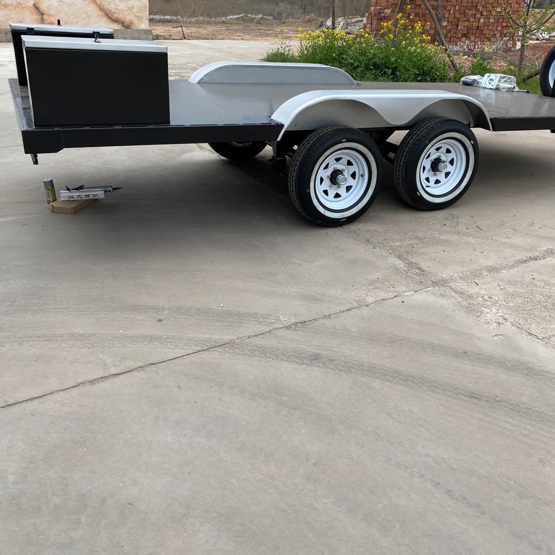 工厂厂区内运输平板拖车 叉车牵引平板车 框架式房车底盘拖车