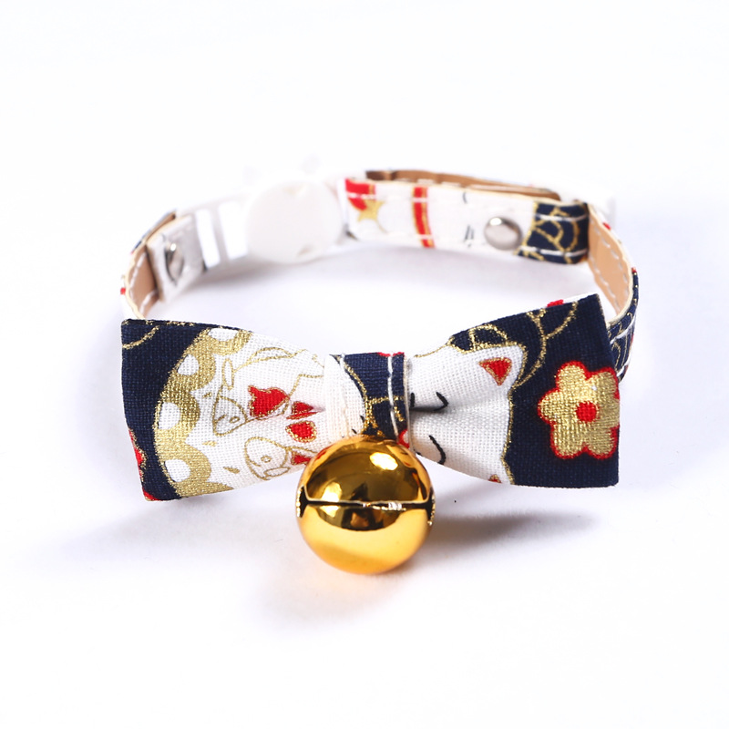 Gatos de ganancia ajustables perros de lazo de mascota collar de campana arco gatos perros collar general estilo japonés y coreano
