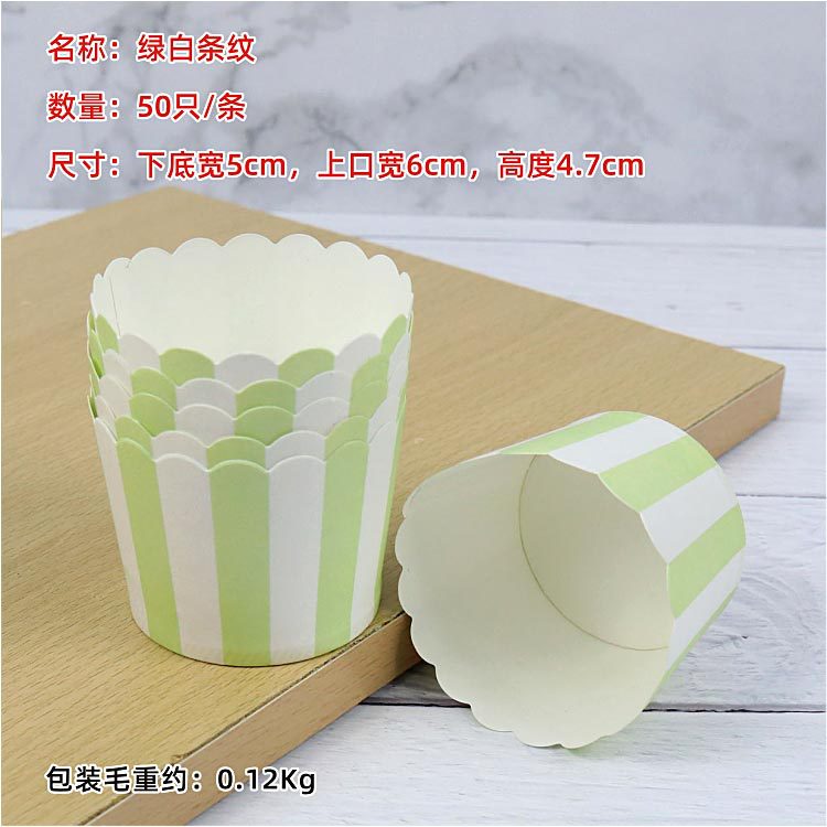 Beihaidao muffin cake taza de papel pequeño tamaño redondo recubierto envase de envasado de alimentos horno resistente a altas temperaturas de papel de hornear
