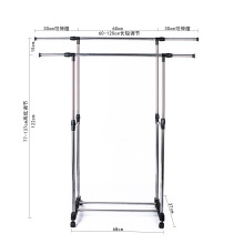 厂家批发不锈钢双杠晾衣架室内室外衣物晾晒架简易带滑轮挂衣架