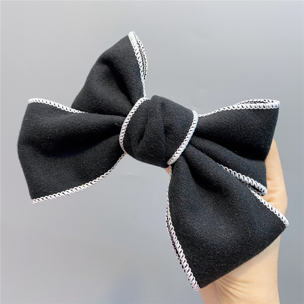 Flocking Woolen Fabric Big Bow Hairpin display picture 5