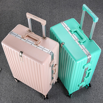 行李箱女24寸铝框万向轮小清新拉杆箱旅行箱学生26纯色登机箱