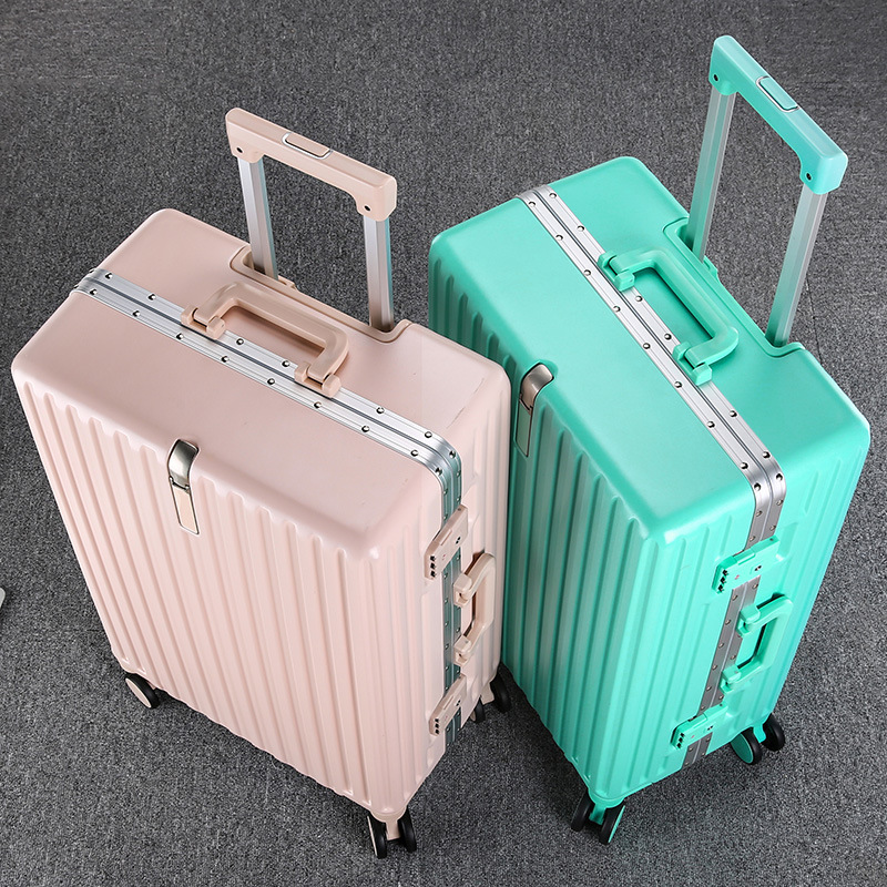 行李箱女24寸铝框万向轮小清新拉杆箱旅行箱学生26纯色登机箱