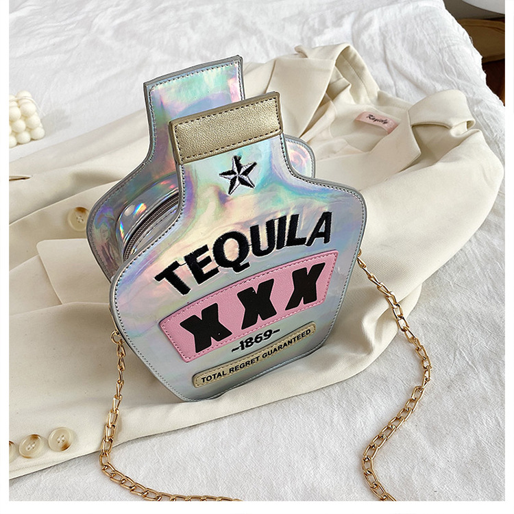 Spring&Summer Season Women'S Gender Women's Medium Pu Leather Wine Bottle Fashion Zipper Crossbody Bag