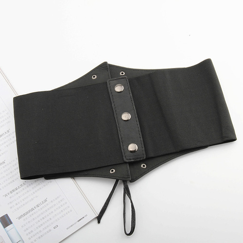 Korean fashion retro elastic shirt waistband outer wide women's skirt decorative shirt versatile corset belt