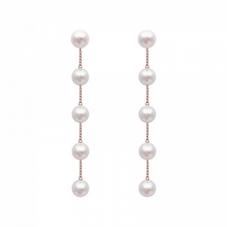 Silver Needle Korean Fashion Internet Celebrity Instagram Charm Pearl Long Chain tassel Earrings Female_voghion.com