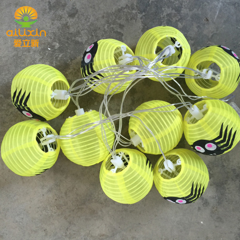 20年新款万圣节灯笼灯串 现货热卖led鬼节氛围装饰彩灯串闪灯