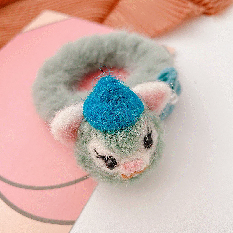 Cartoon Color Matching Furry Hair Ring Hair Clip display picture 9