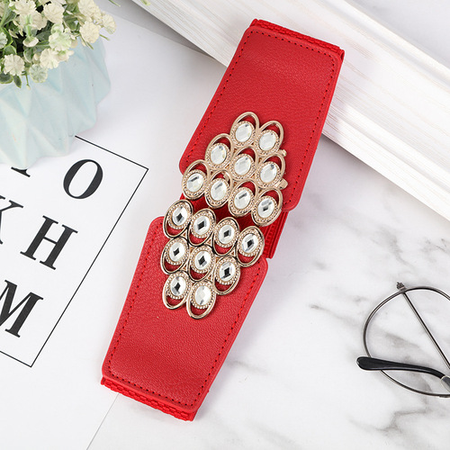 Manufacturer's special sale women's elastic waistband, fashionable elastic wide waist closure, new casual match skirt decorative wide belt
