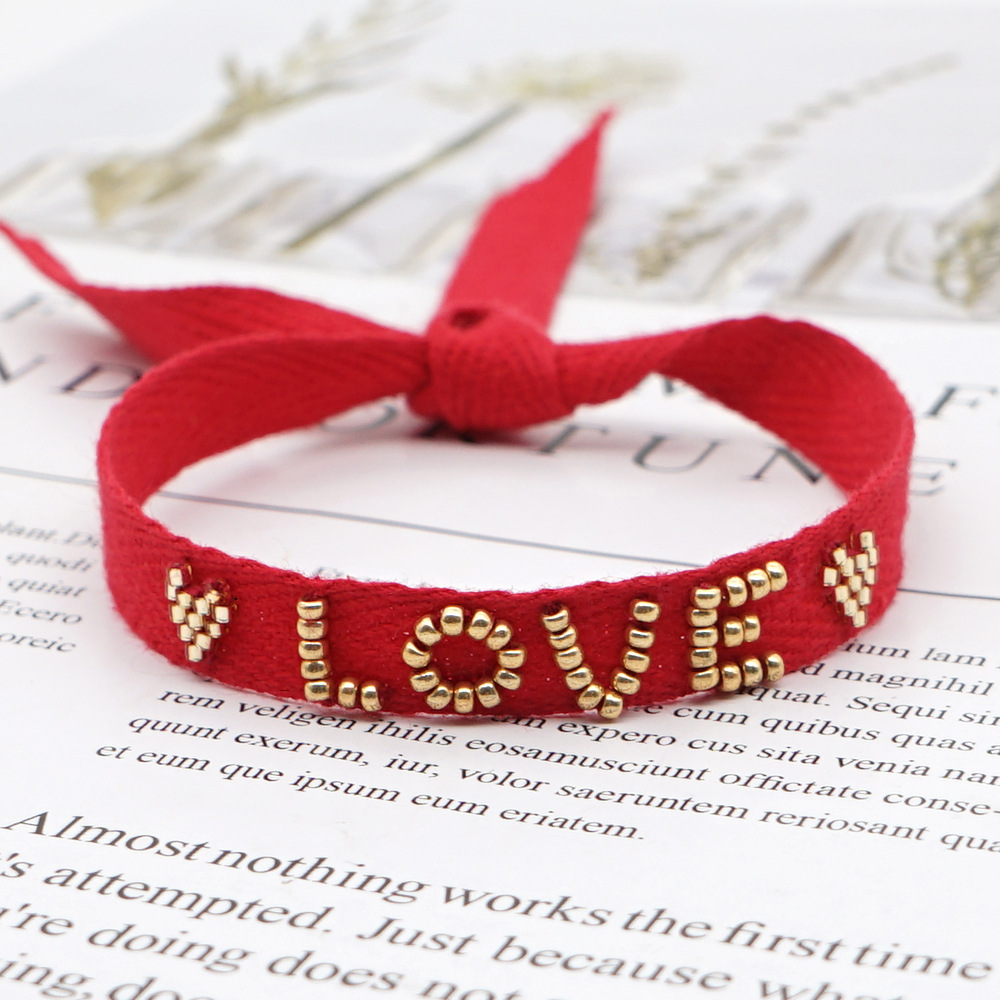 Simple Bohemian Ribbon Rainbow Love Letter Bracelet display picture 84