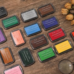 CA Large Multi-Use Ink Pad, Seal Mate Handmade Diary DIY Rubber Stamps Fabric Wood Ink Pad 16 Colors Available