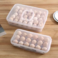 Egg storage box — transparent refrigerator egg box, multi‑layer, 10/18/34 cells, handheld 34‑cell option
