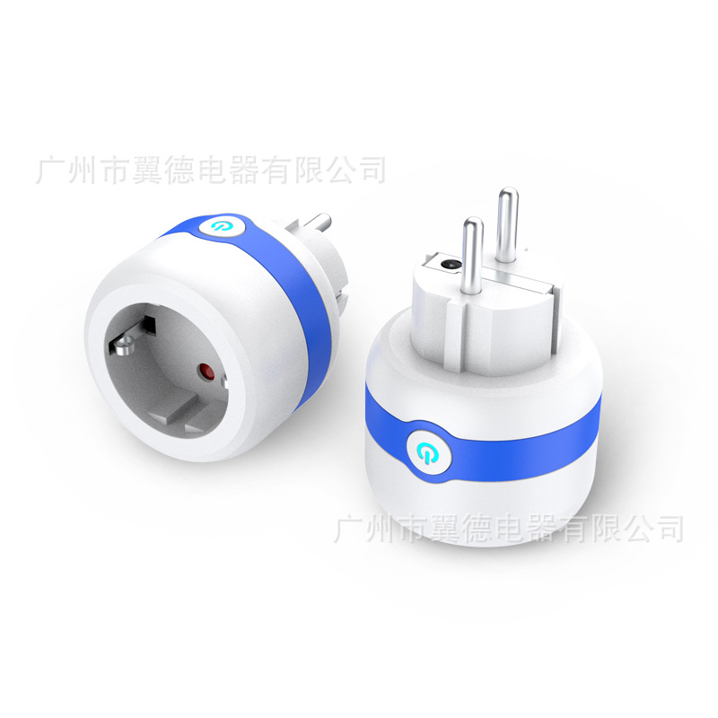 厂家直销亚马逊平台WF-43欧规WIFI智能插座16A 250V 支持语音控制