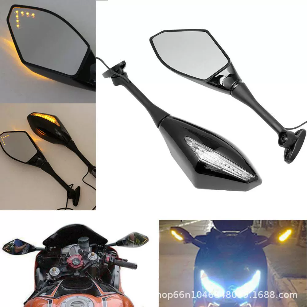 Modified rear view mirror with accessories with light, racing car, mirror effect