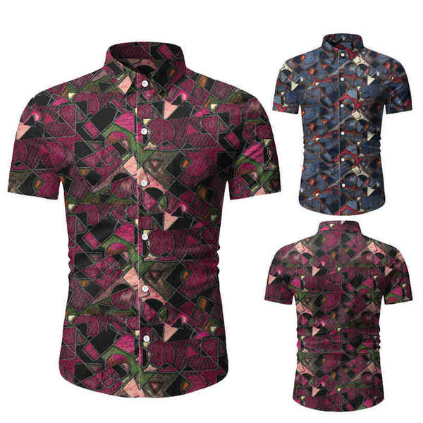 Men’s Casual Short Sleeve flower shirt new beach shirt