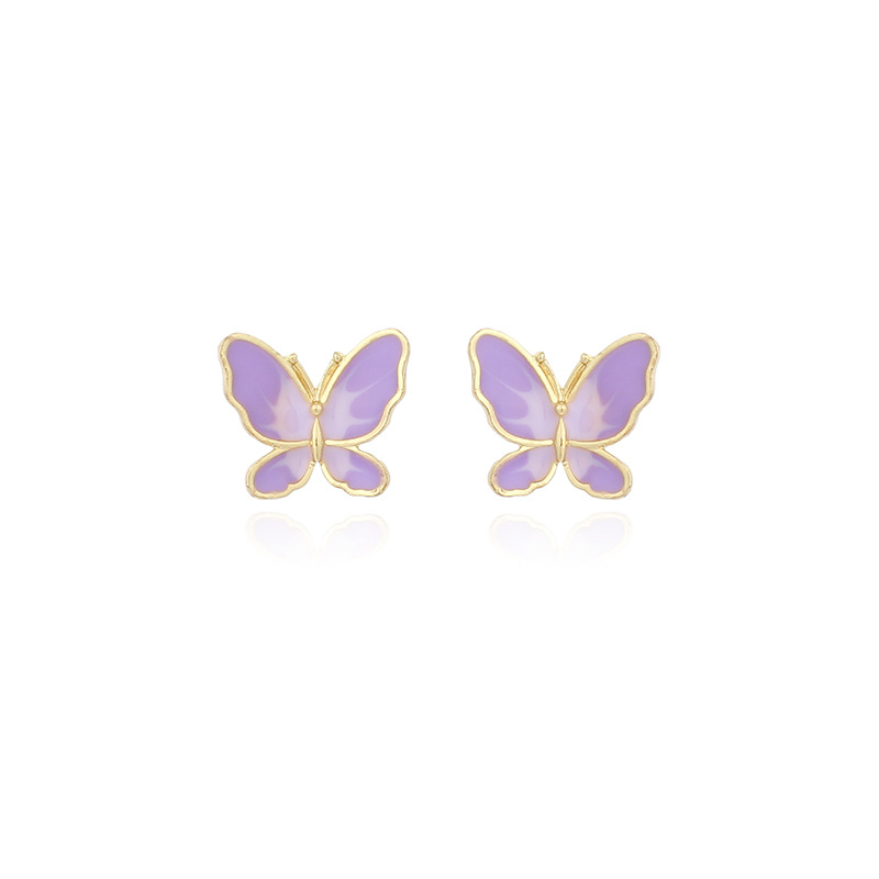 Pendientes De Aguja De Plata 925 De Dos Colores Simples De Mariposa Pendientes De Moda Coreanos Al Por Mayor Nihaojewelry display picture 2