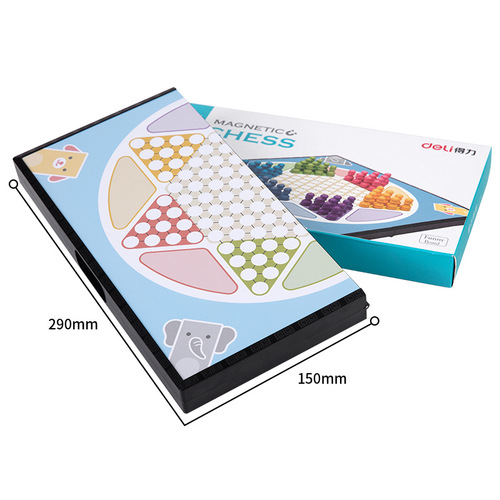 Deli 6755 magnet checkers magnet folding chess board flying chess children's checkers wooden game chess