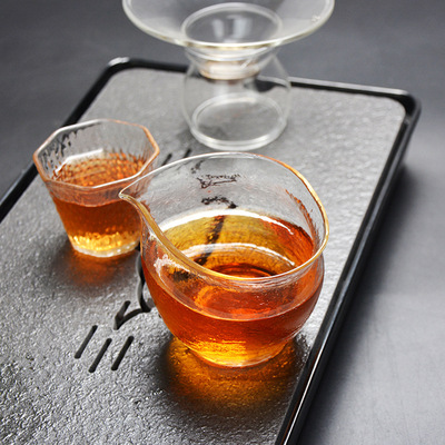 公道杯 玻璃 茶杯 分茶器 锤纹新款耐热高硼硅功夫茶具促销赠品