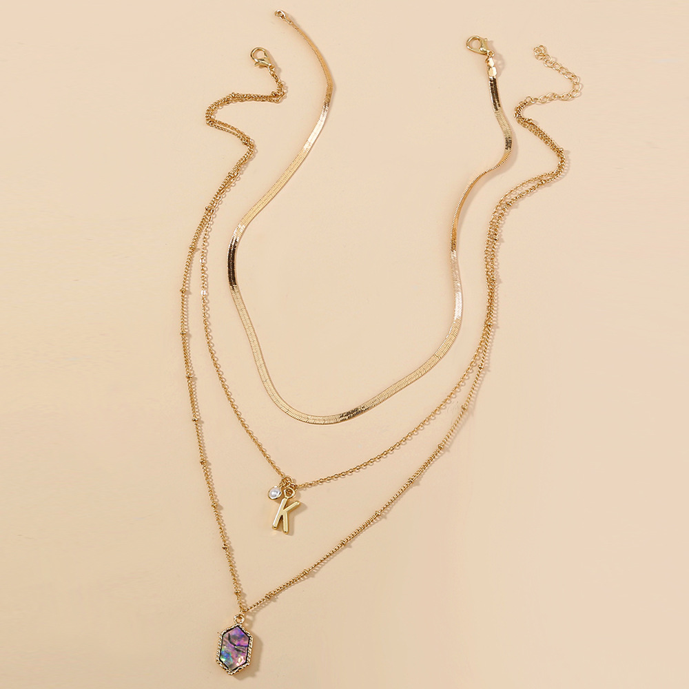 Collar De Aleación De Perlas De Concha De Abulón En Forma De Diamante De Moda display picture 6