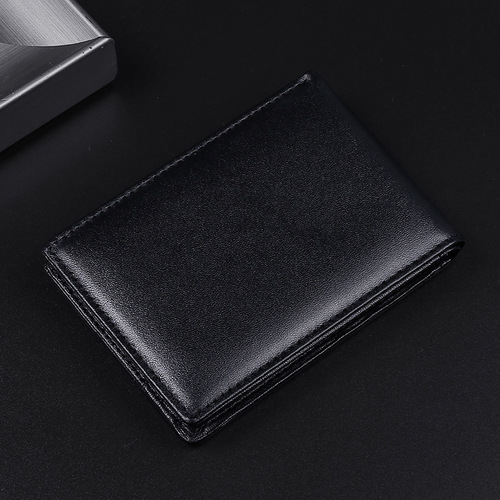 Amazon ultra-thin men's genuine leather wallet wholesale AliExpress European and American cowhide wallet RFID anti-magnetic card holder