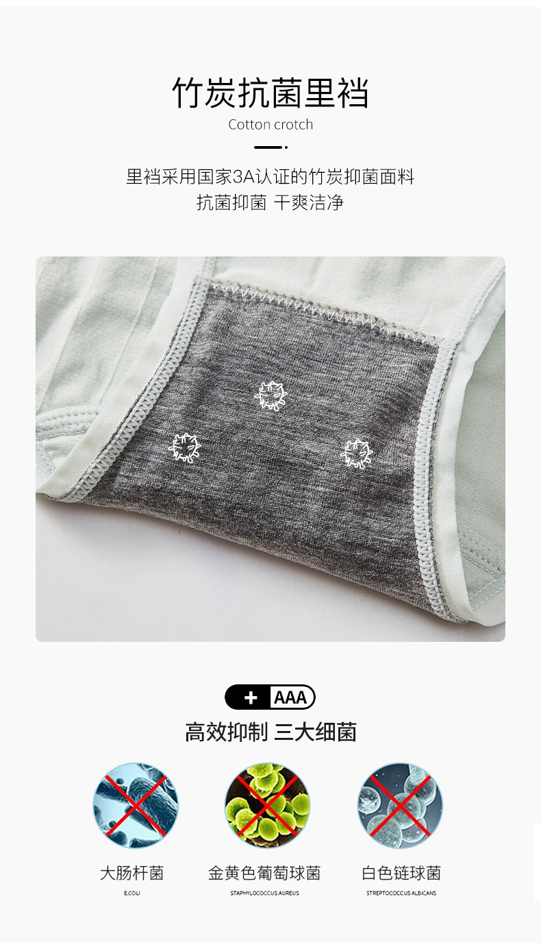 2021 Mid-waist solid color cotton seamless and sexy box-packed uniform size briefs in stock detail image 3