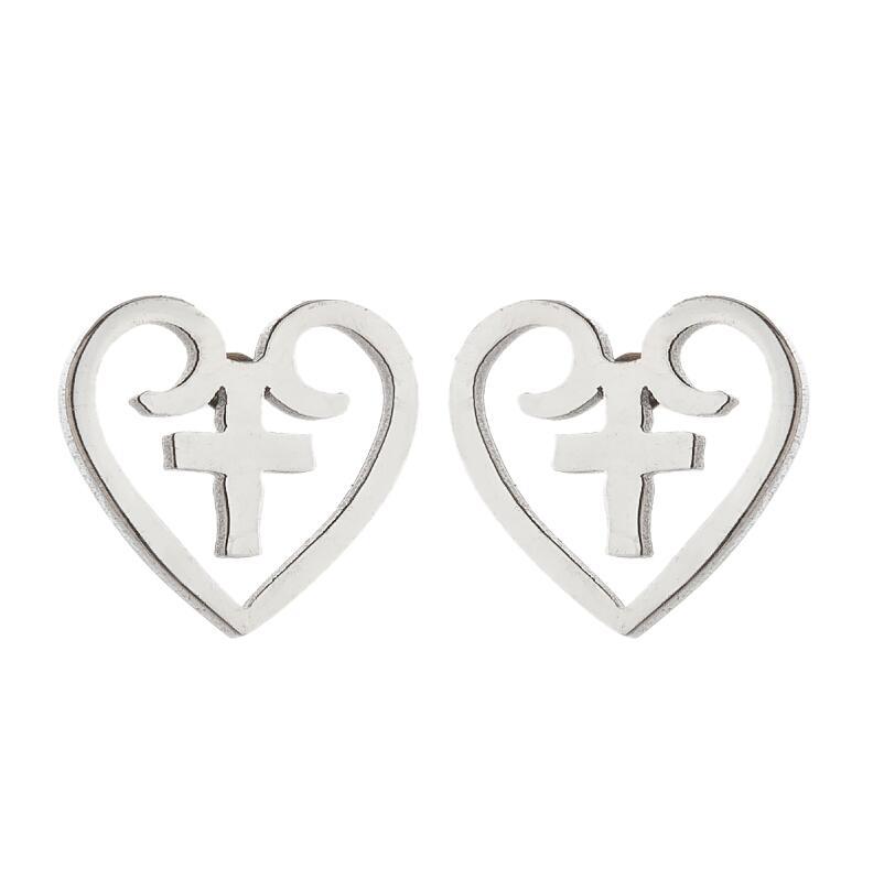 6g Weight PVD Coated Gold Plating Process 316 Stainless Steel Ear Needle Material PVD Coated 18K Gold Real Gold Plated Heart Shape 304 Stainless Steel Simple Style Waterproof Non Tarnish Earrings