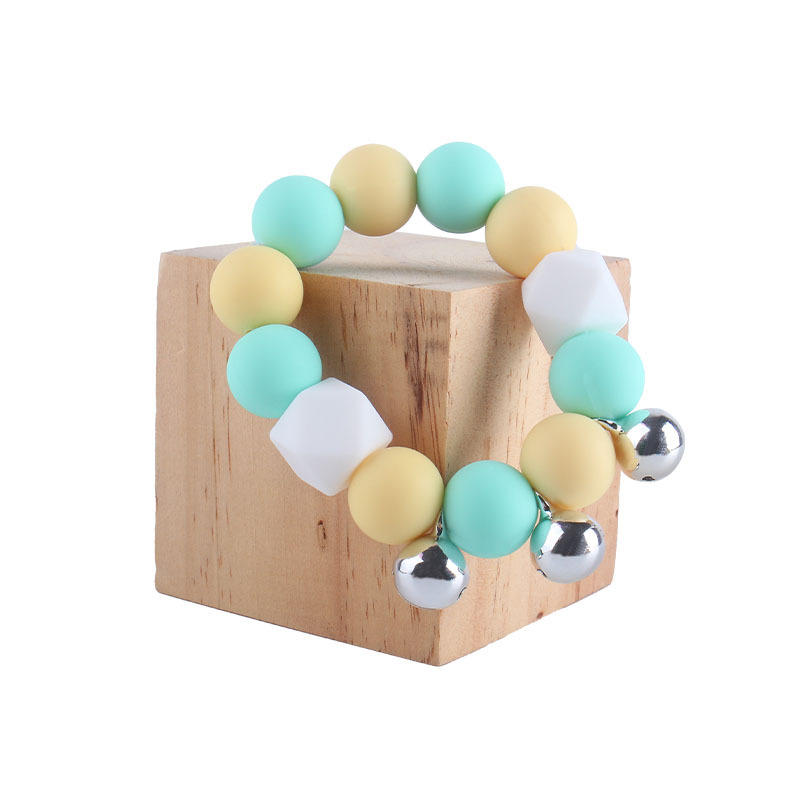 Bebé creativo sonando juguete mordedor Nueva campana de silicona teether pulsera dientes infantiles molienda palo